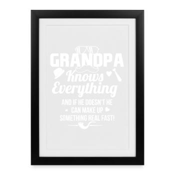 Grandpa Knows Everything Shirt - Framed poster (27 × 37 cm) - black - Front