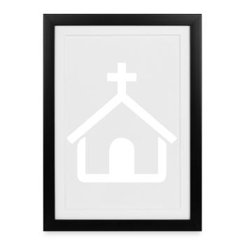 Une petite église - Affiche encadrée (27 × 37 cm) - noir - Devant