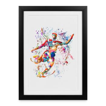 Soccer player - Soccer - Striker - Goal - Framed poster (27 × 37 cm) - black - Front