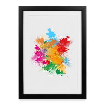 Explosion de poudre de couleur de poudre de couleur - Affiche encadrée (27 × 37 cm) - noir - Devant