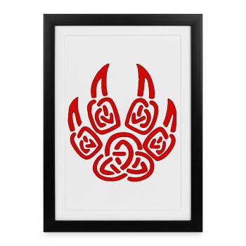 Griffes rouges de loup viking - Affiche encadrée (27 × 37 cm) - noir - Devant