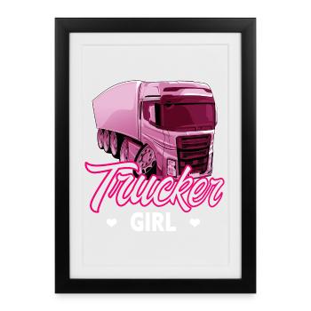Fille de camionneur - Affiche encadrée (27 × 37 cm) - noir - Devant