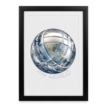 La pétanque - Affiche encadrée (27 × 37 cm) - noir - Devant