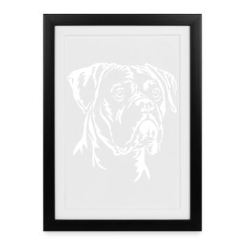 Boxer Kopf "Black Edition" - Gerahmtes Poster (27 × 37 cm) - Schwarz - Vorne