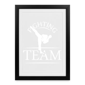 Équipe de combat Club Arts martiaux Karaté Club Logo - Affiche encadrée (27 × 37 cm) - noir - Devant
