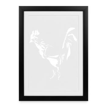 Hahn Tusche - WEISS - Affiche encadrée (27 × 37 cm) - noir - Devant