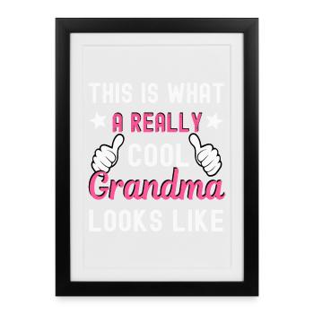 Grand-mère - Affiche encadrée (27 × 37 cm) - noir - Devant