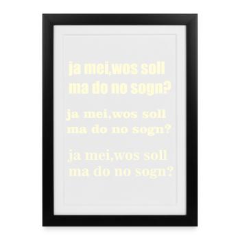 ja mei - Gerahmtes Poster (27 × 37 cm) - Schwarz - Vorne