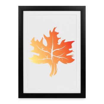 Icône de la feuille d’érable Couleurs Icône du logo Illustration - Affiche encadrée (27 × 37 cm) - noir - Devant