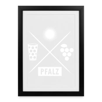 Palatinate Sun Grapes Design - Framed poster (27 × 37 cm) - black - Front