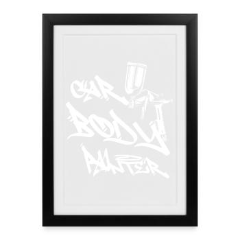 Peintre automobile - Affiche encadrée (27 × 37 cm) - noir - Devant