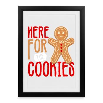 T-shirt ras du cou aux biscuits au pain d’épice - Affiche encadrée (27 × 37 cm) - noir - Devant