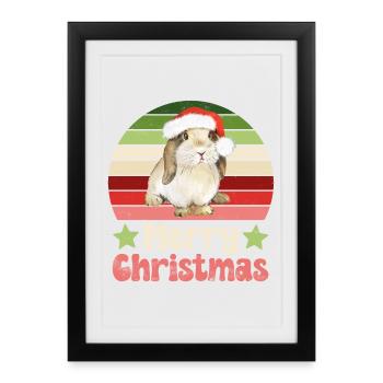 Rabbit Rabbit Christmas - Framed poster (27 × 37 cm) - black - Front