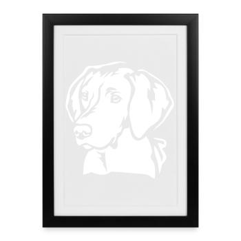 Magyar Vizsla Head "Black Edition" - Framed poster (27 × 37 cm) - black - Front