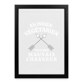 végétarien, végan - Affiche encadrée (27 × 37 cm) - noir - Devant