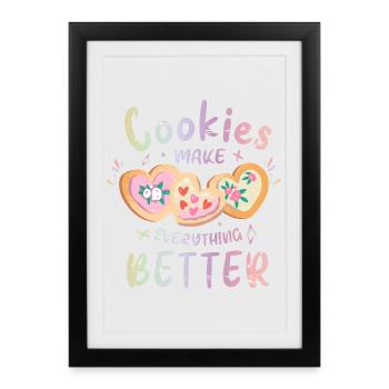 Les cookies améliorent tout - Affiche encadrée (27 × 37 cm) - noir - Devant