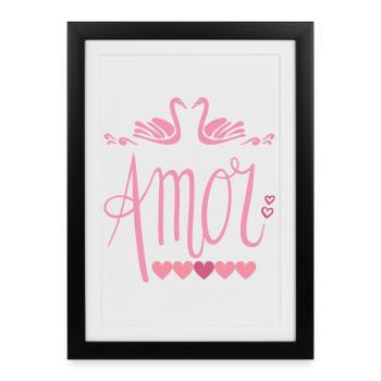 Cupidon - T-shirt Saint-Valentin - Affiche encadrée (27 × 37 cm) - noir - Devant