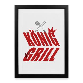 King at the Grill Couverts de grillades - Affiche encadrée (27 × 37 cm) - noir - Devant