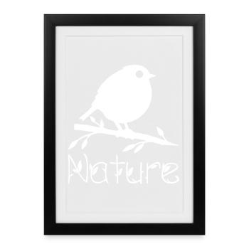 La nature se réveille (blanc) - Affiche encadrée (27 × 37 cm) - noir - Devant