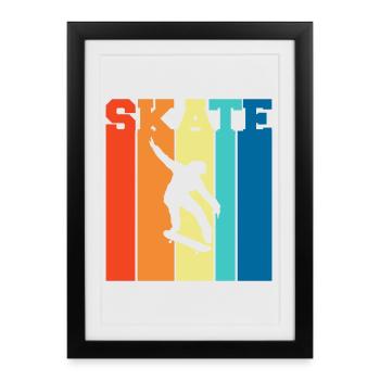 skate, skateboard, faire du skate - Affiche encadrée (27 × 37 cm) - noir - Devant