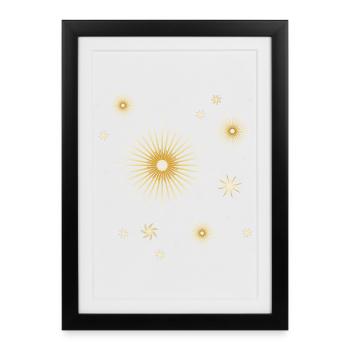 de belles étoiles brillantes pour Noël - Affiche encadrée (27 × 37 cm) - noir - Devant