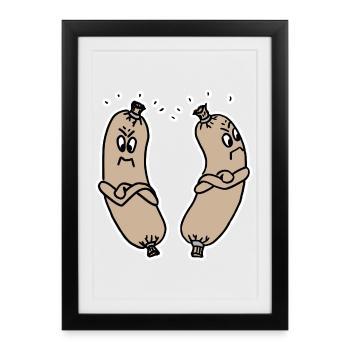 beleidigte Leberwurst - Gerahmtes Poster (27 × 37 cm) - Schwarz - Vorne