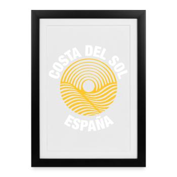 Costa del Sol (sombre) - Affiche encadrée (27 × 37 cm) - noir - Devant