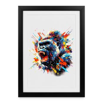 Gorille - Affiche encadrée (27 × 37 cm) - noir - Devant