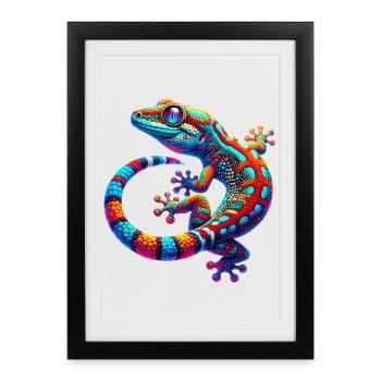 Gecko - Affiche encadrée (27 × 37 cm) - noir - Devant