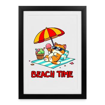 Temps de plage 3 - Affiche encadrée (27 × 37 cm) - noir - Devant