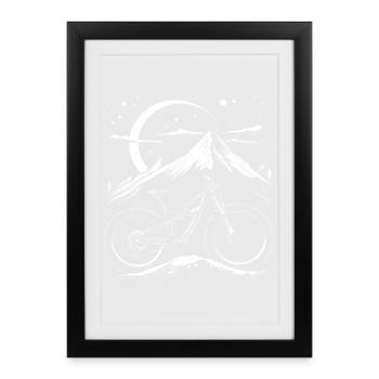 Mountainbike - Gerahmtes Poster (27 × 37 cm) - Schwarz - Vorne
