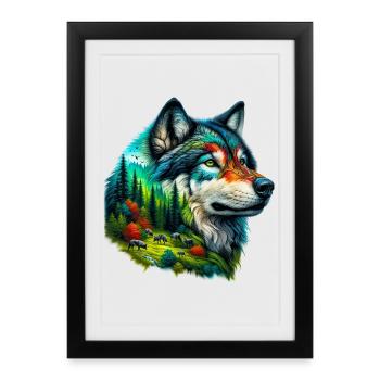Wolf - Framed poster (27 × 37 cm) - black - Front