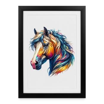 Cheval - Affiche encadrée (27 × 37 cm) - noir - Devant