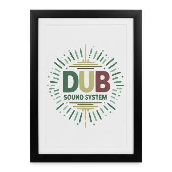 dub sound system design - Affiche encadrée (27 × 37 cm) - noir - Devant