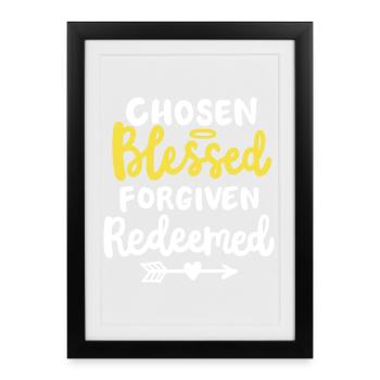 Christlicher Glaube Bibel Zitat - Gerahmtes Poster (27 × 37 cm) - Schwarz - Vorne