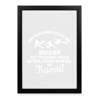 Motivational Rugby Quote in Vintage Style - Framed poster (27 × 37 cm) - black - Front