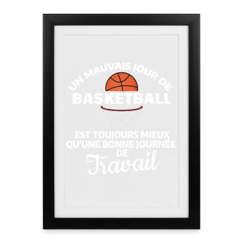 Ein schlechter Tag des Basketball-Humors - Gerahmtes Poster (27 × 37 cm) - Schwarz - Vorne