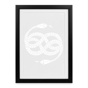 Infinite White Snakes - Framed poster (27 × 37 cm) - black - Front