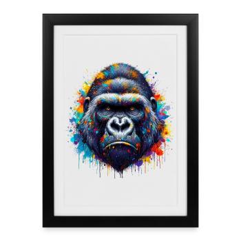 Gorille - Affiche encadrée (27 × 37 cm) - noir - Devant