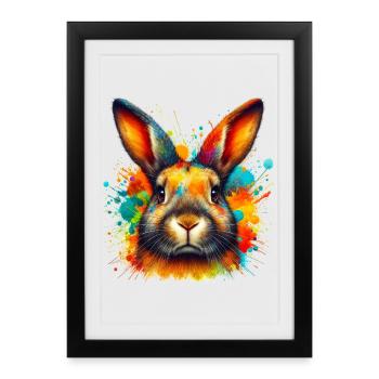 Rabbit - Framed poster (27 × 37 cm) - black - Front
