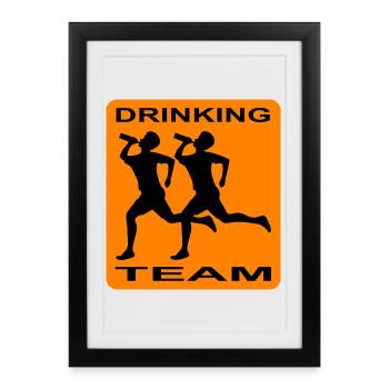 Bière de l’équipe pour la fête des pères - Affiche encadrée (27 × 37 cm) - noir - Devant