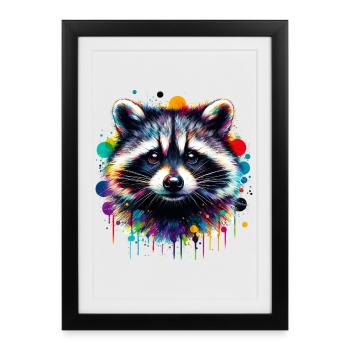 Raton laveur - Affiche encadrée (27 × 37 cm) - noir - Devant