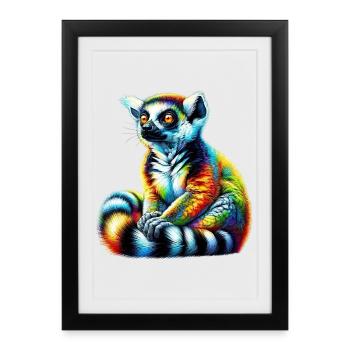 Lémurien - Affiche encadrée (27 × 37 cm) - noir - Devant
