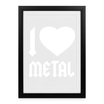 J’ADORE LE HEAVY METAL - Affiche encadrée (27 × 37 cm) - noir - Devant