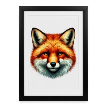 Fox - Framed poster (27 × 37 cm) - black - Front