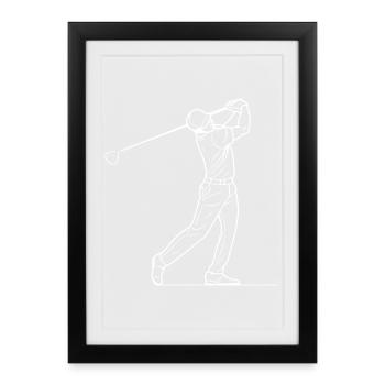 Golfer Sketch - Framed poster (27 × 37 cm) - black - Front