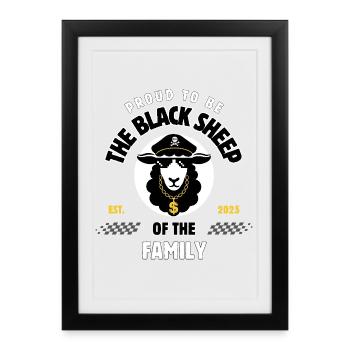 the black sheep of the large family - Framed poster (27 × 37 cm) - black - Front