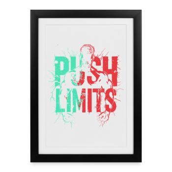 Gym Shirt Push Limit - Framed poster (27 × 37 cm) - black - Front
