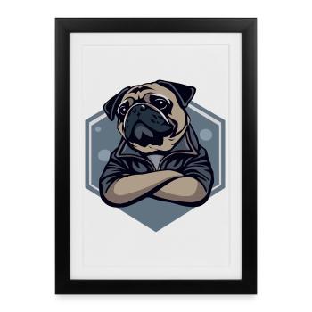 Chien carlin - Affiche encadrée (27 × 37 cm) - noir - Devant