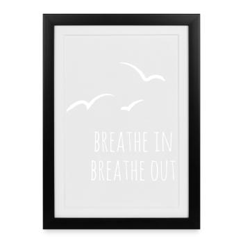 Inspirer Expirer - Affiche encadrée (27 × 37 cm) - noir - Devant